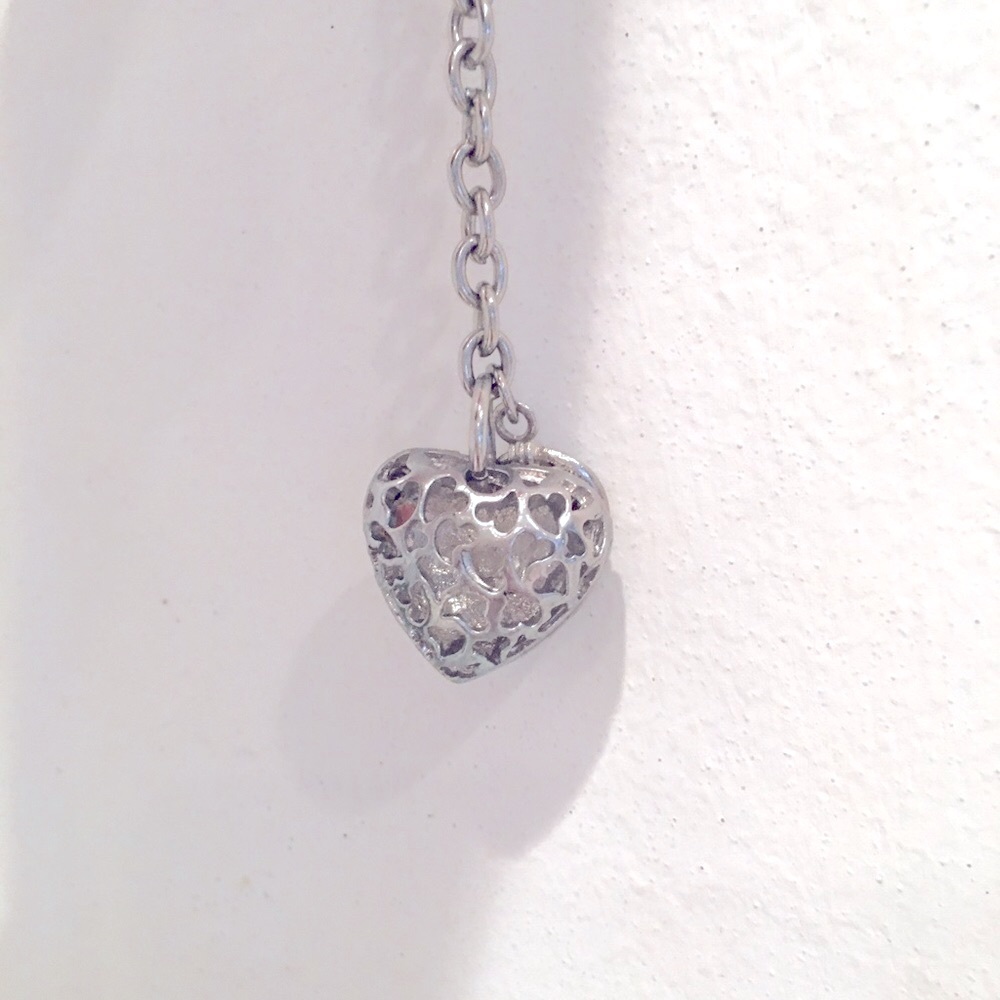 Sparkling Silver Heart Necklace with Crystal Pavé - Picture 11 of 11